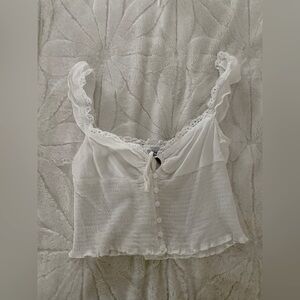 Princess Polly White Eyelet Tank Top